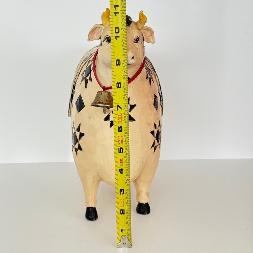 Jim Shore Quilted/Floral Cow Figurine - Picture 12 of 14